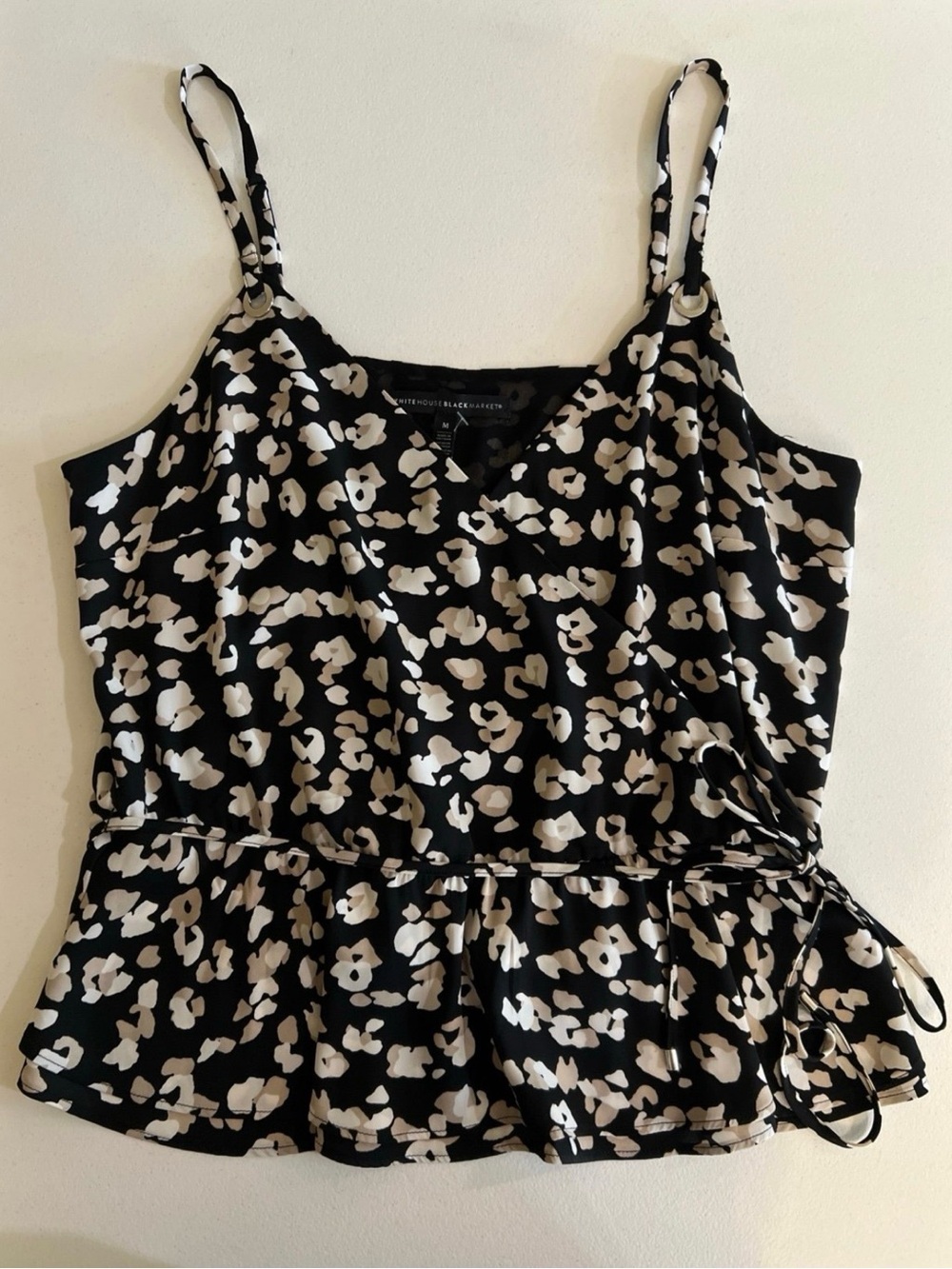 White House Black Market Surplus Tie Camisole Size Medium Black Multi - Picture 2 of 9